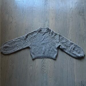 Zara Cropped Pearl Sweater